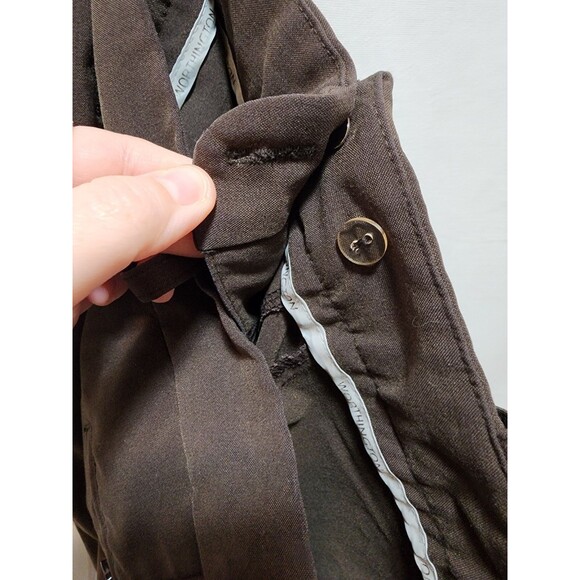 WORTHINGTON WOMENS 12 PETITE BROWN PANTS BUSINESS MODERN FIT WIDE LEG WORK SOLID - Picture 10 of 13